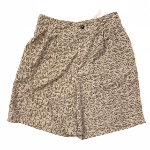 HALEY Pants - HALEY Sz 8 Shorts Printed Brown Pleated USA